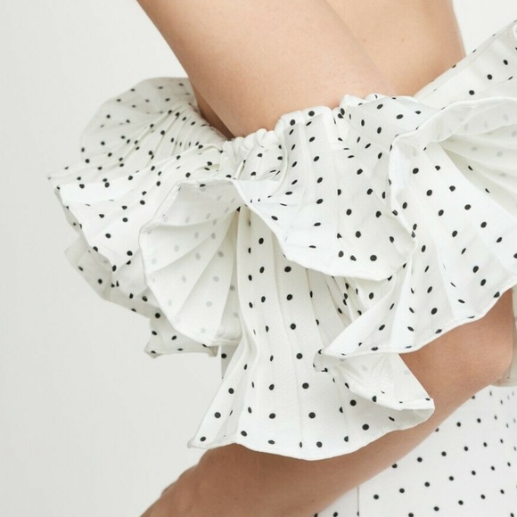 NWT MESTIZA NEW YORK LULU OFF-THE-SHOULDER POLKA-DOTS MINI DRESS SIZE 12 Z523-23 - Picture 10 of 10